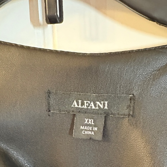 Alfani Women's Black Leather Look Jacket with Fringe - Picture 2 of 6